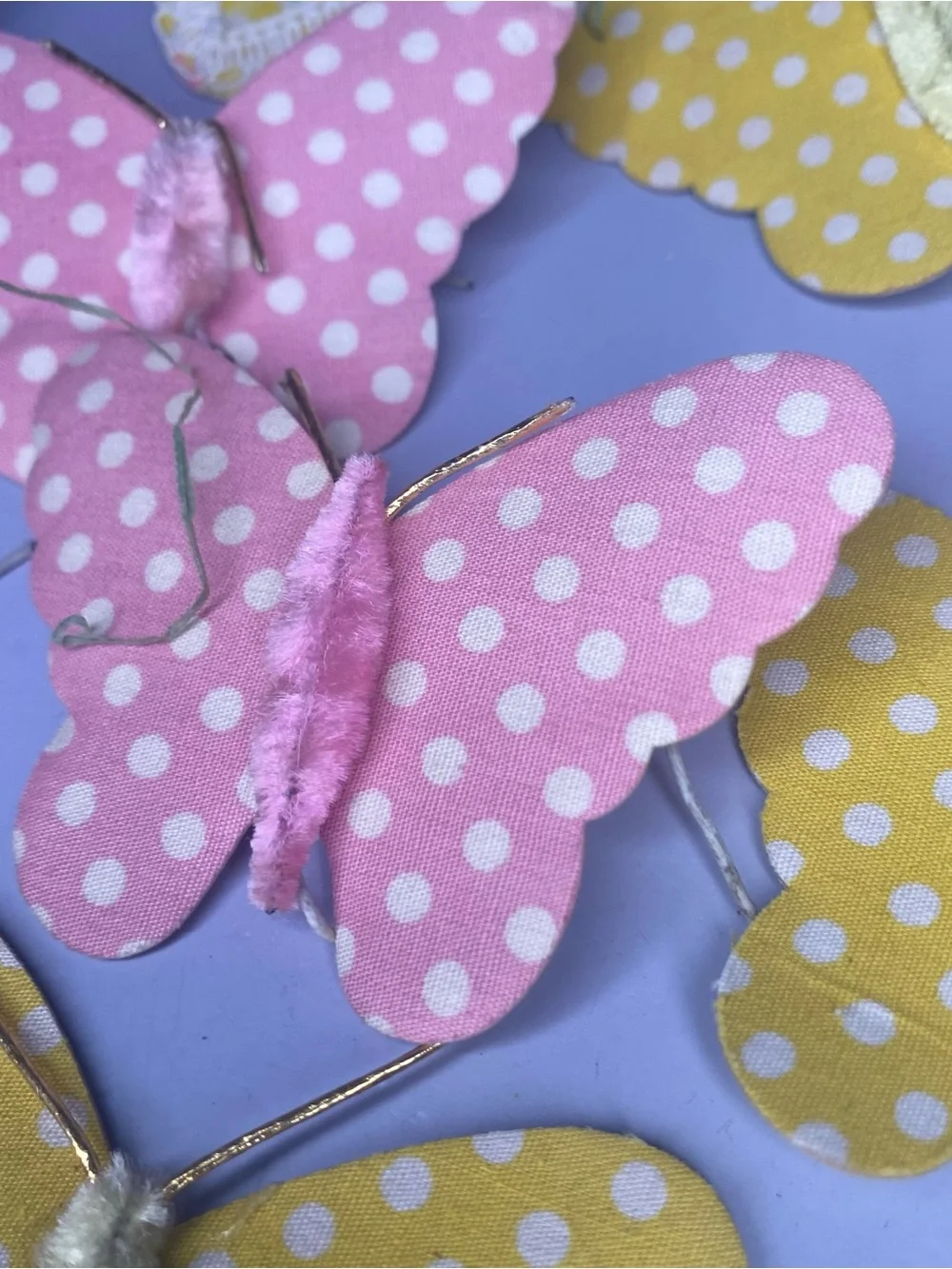 Lot Of 11 Vintage Asst Cloth & Paper Butterflies Made In Japan Hand Crafted